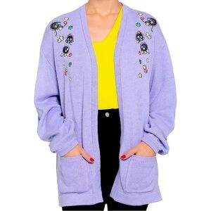 NWT Her Universe Studio Ghibli Spirited Away Soot Sprites Lavender Cardigan